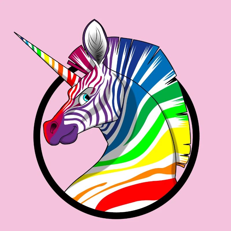Regenbogen Einhorn Zebra