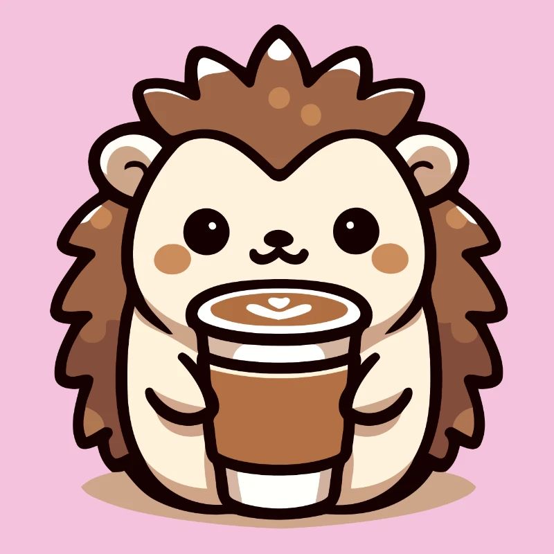 Coffee-Loving Hedgehog