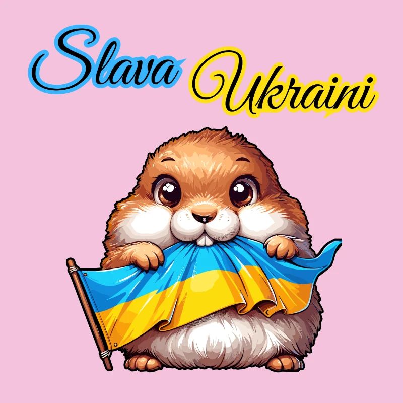 Chien de prairie mignon avec drapeau ukrainien