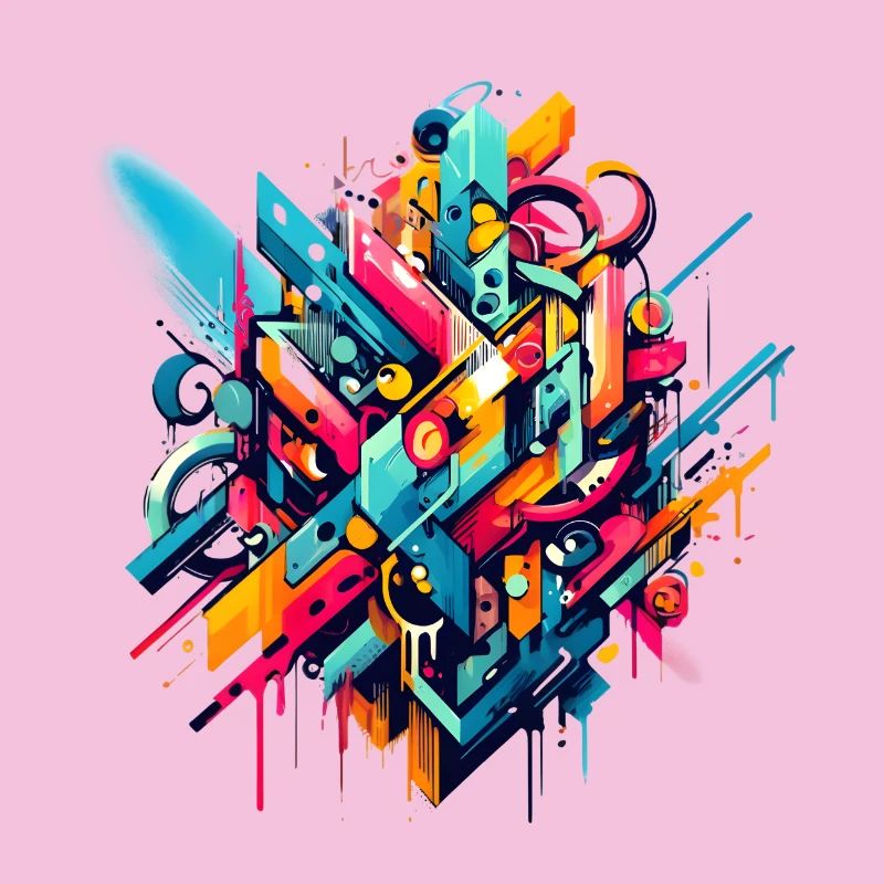 Illustration de graffiti dynamique coloré cool