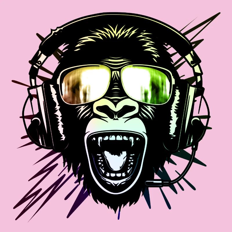 Affe mit Neonbrille