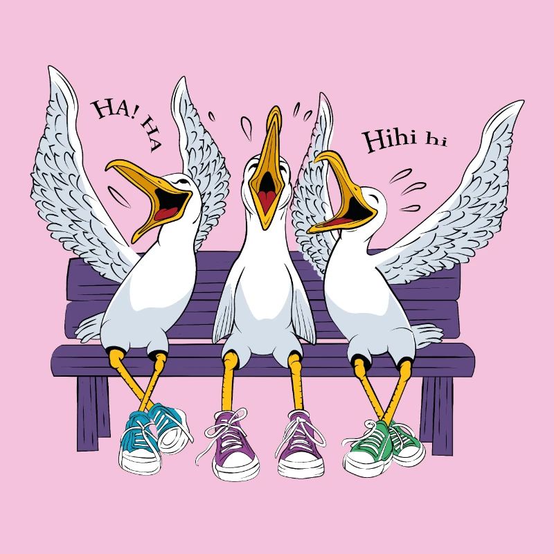 Seagulls on Beach Bench