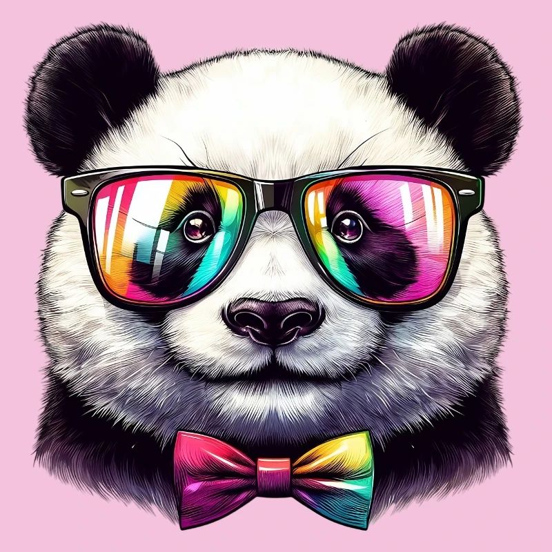 Panda mit Brille und Fliege