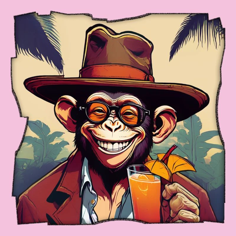 Affe mit Cocktail!