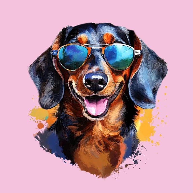 Dackel mit Sonnenbrille
