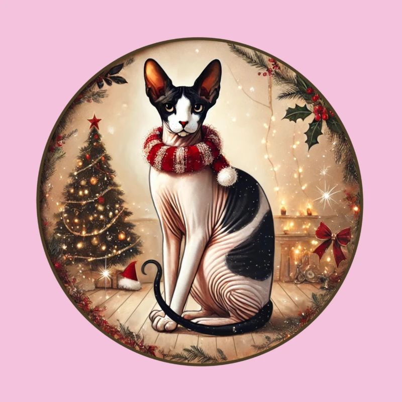 Weihnachtsporträt mit Sphynx