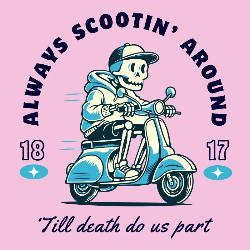 Skelett auf Scooter Design