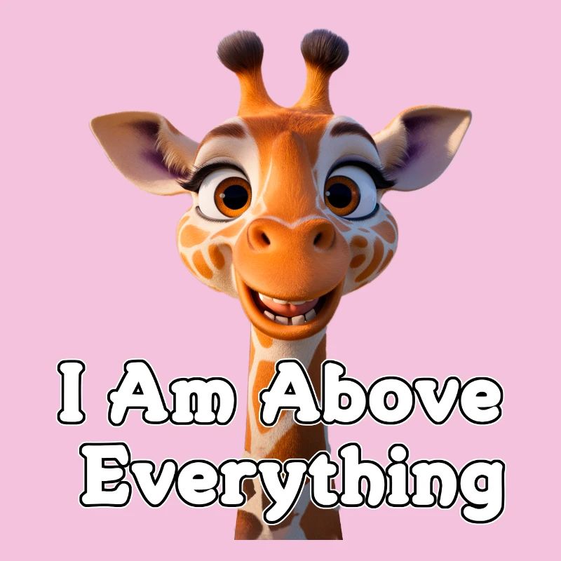 Giraffe mit Motivationsbotschaft