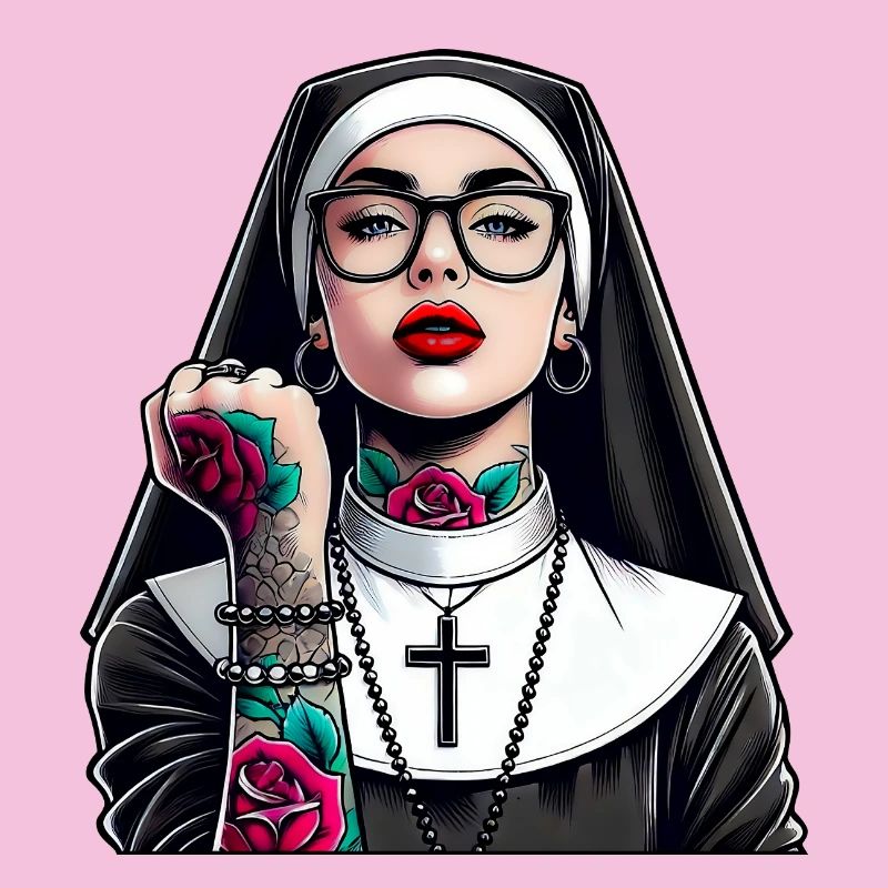 Religieuse avec tatouage