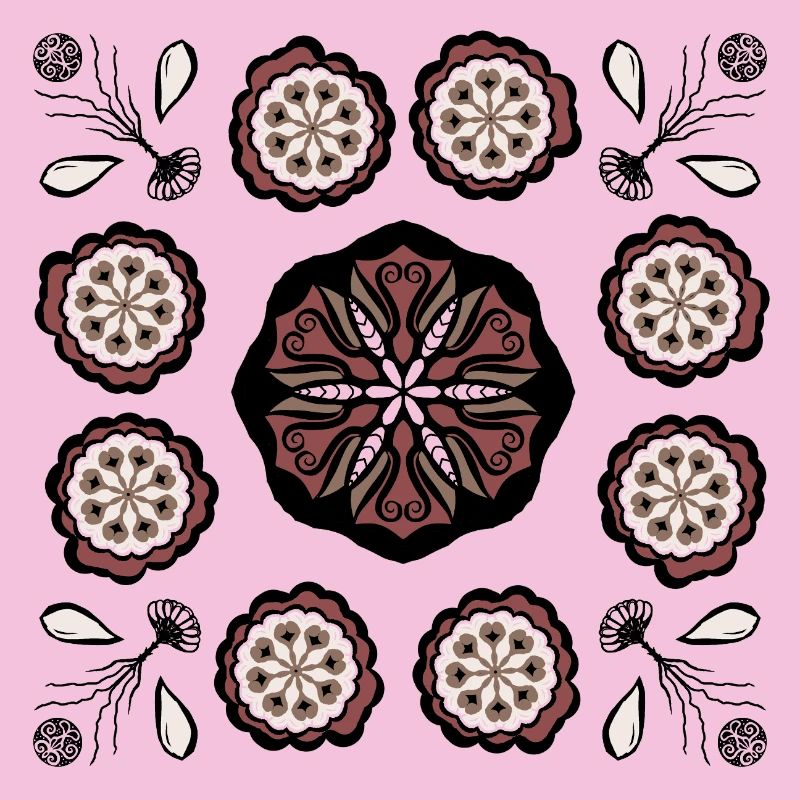 Dark flower mandala pattern