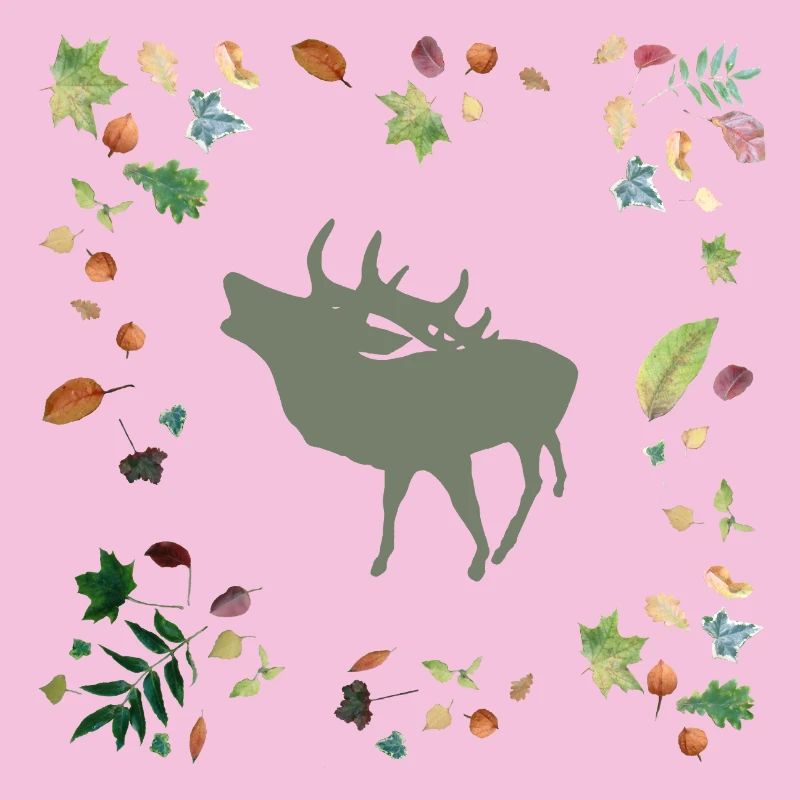 Hirsch mit Herbstlaub