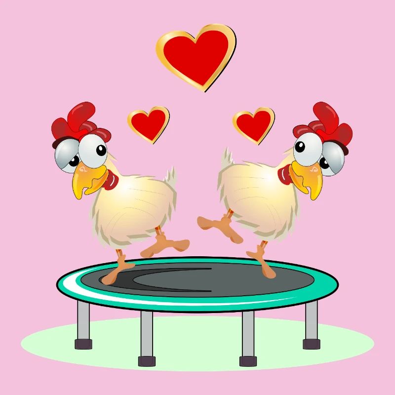 Poules Couples TRAMPOLINE DE SAUT