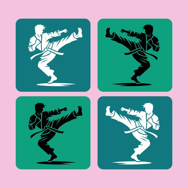 Karate Silhouette – Retro Style