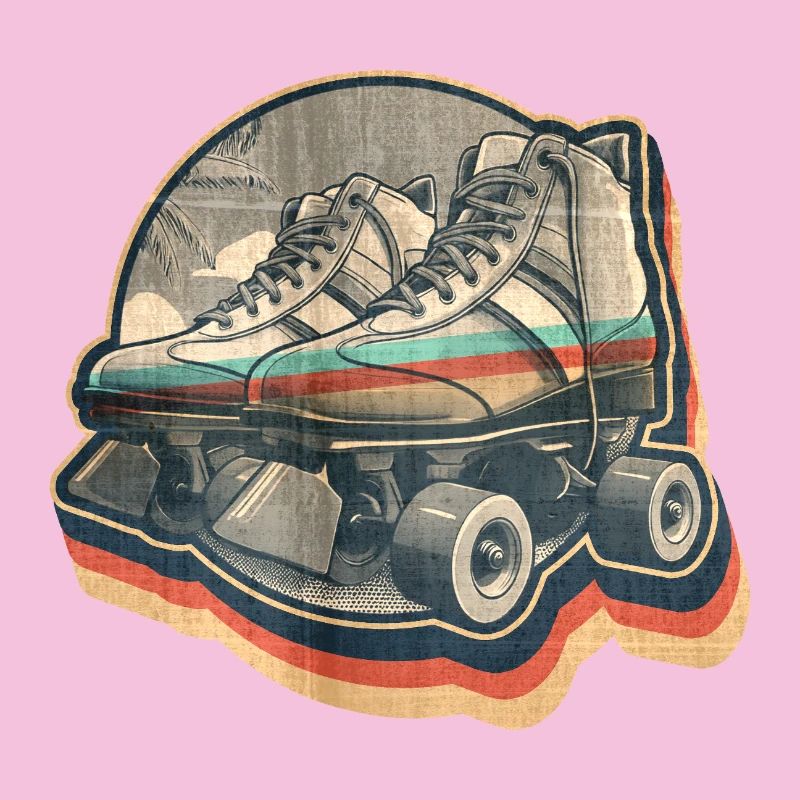 Roller vintage été rétro disco design graphique