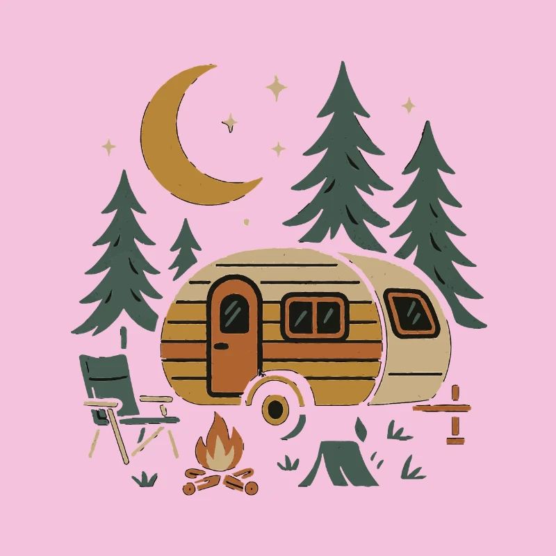 Conception de scène de camping nocturne