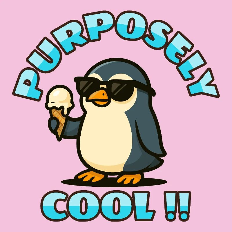 Cooler Pinguin mit Eis