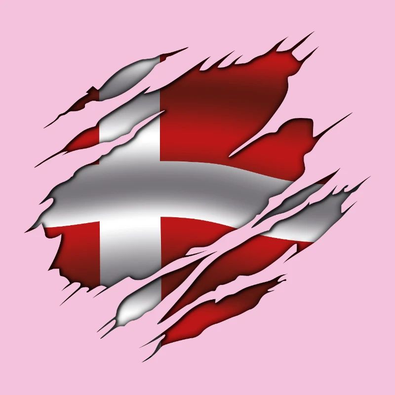 Drapeau du Danemark - Danemark - Drapeau déchiré