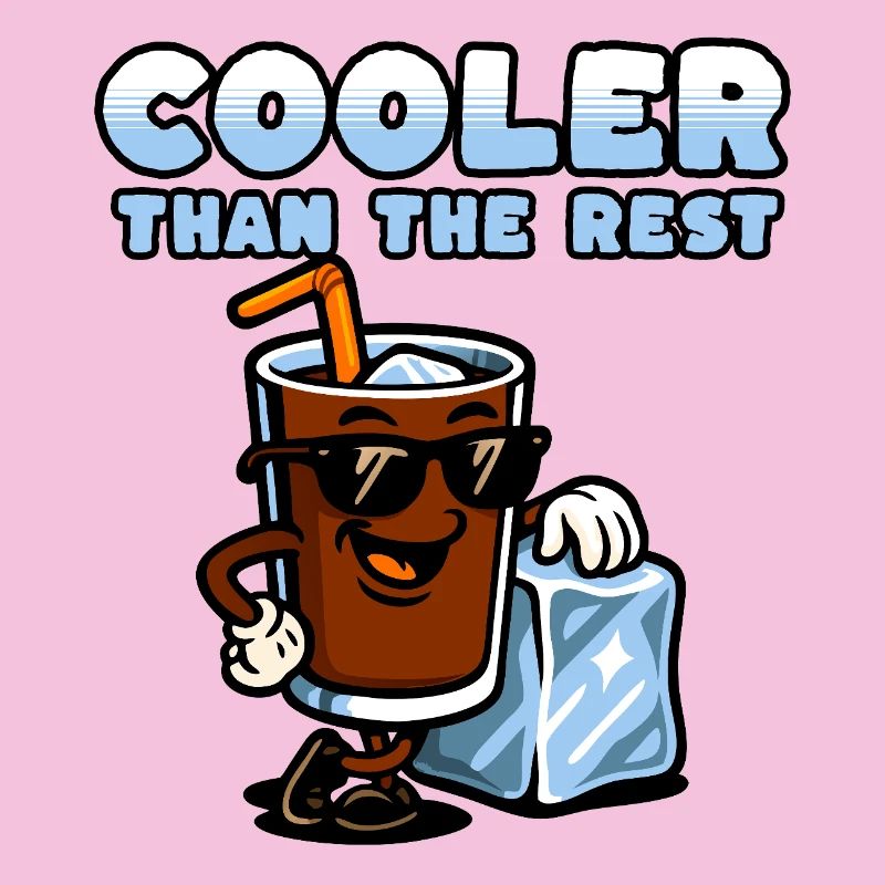 Cola-Figur mit Eiscreme und Sonnenbrille