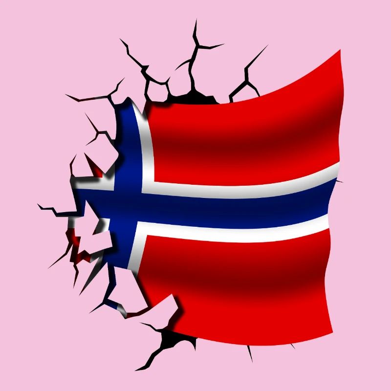 Drapeau de la Norvège - Norvège - Drapeau Broken Design