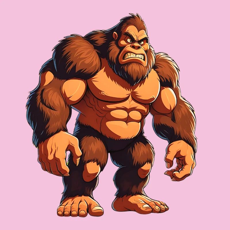 Fierce Gorilla Warrior Illustration