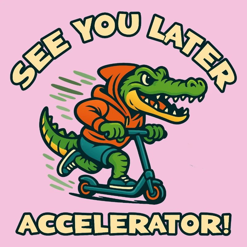 Crocodile on scooter