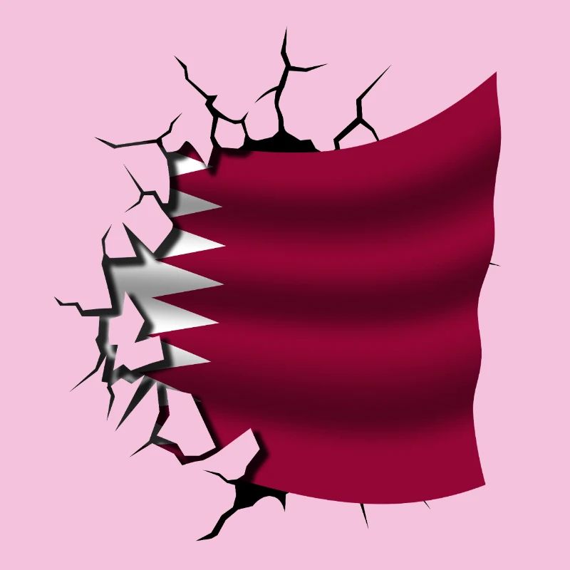 Drapeau du Qatar - Qatar - Drapeau Broken Design