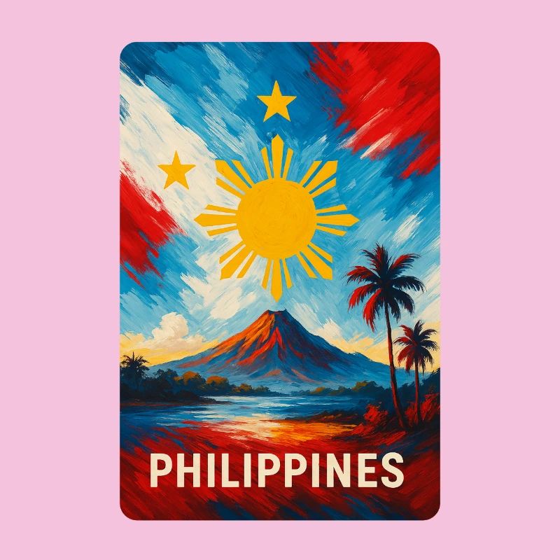 Conception du drapeau du paysage des Philippines