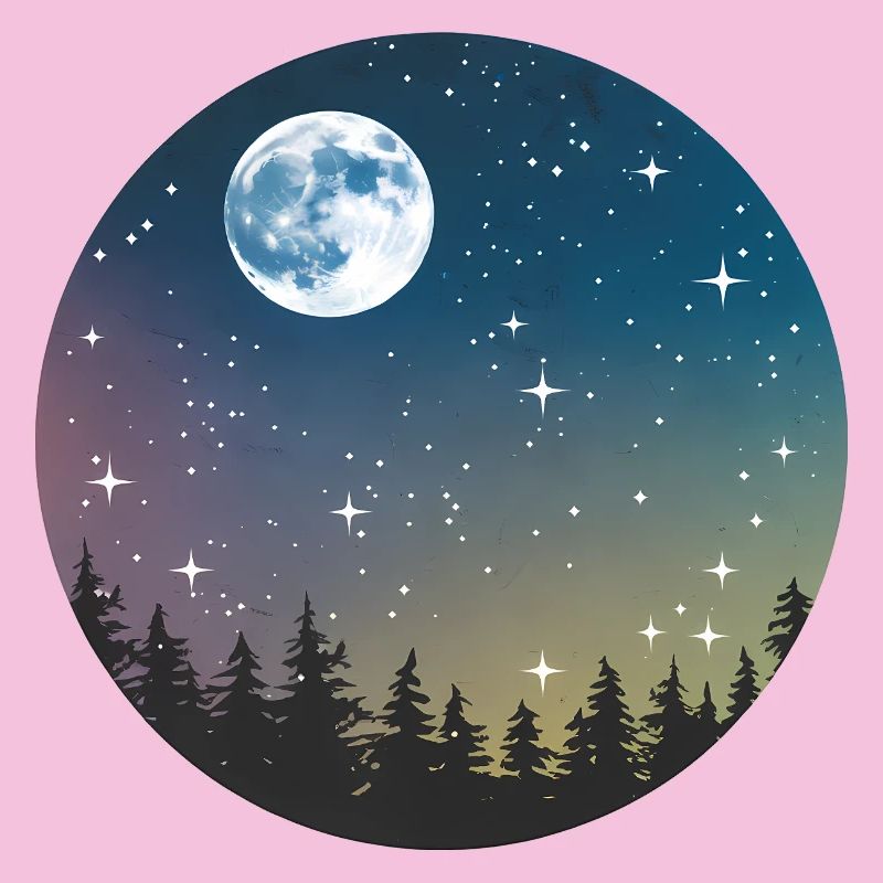 Celestial Night Forest Pattern