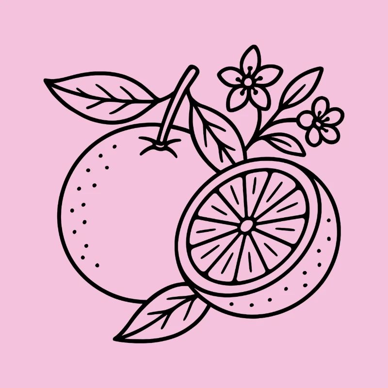 Oranges à fleurs