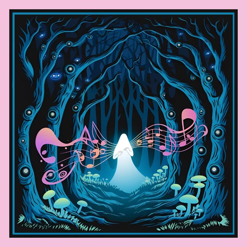Mystical Forest with Harmonious Music Flow