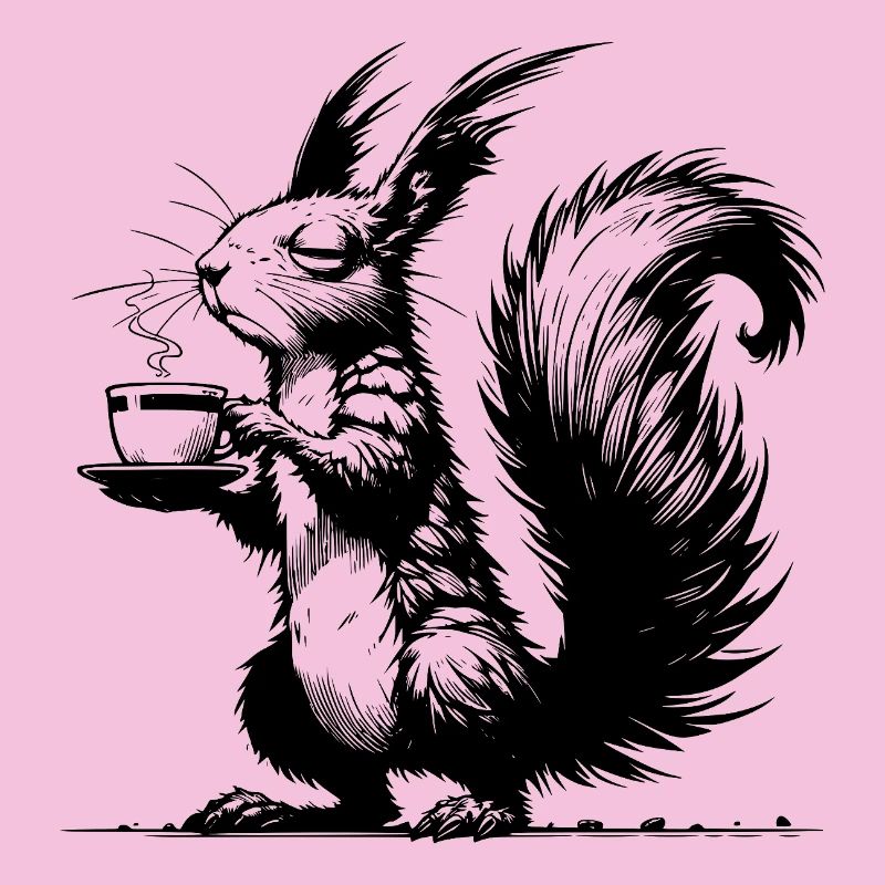 Kleines Hörnchen, große Tasse Eichhörnchen Koffein