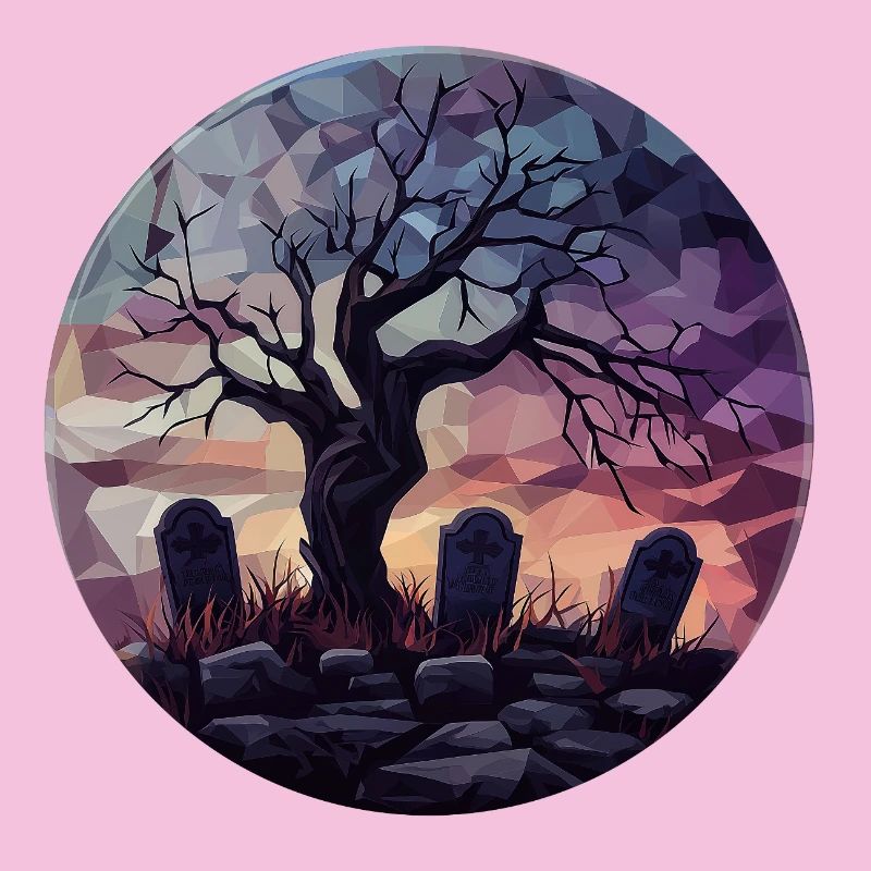 Geometric Ghost Tree at Sunset