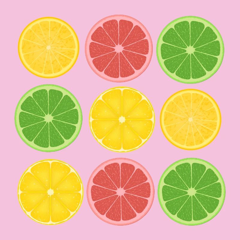 Fruit Citrus Color Blocking Design