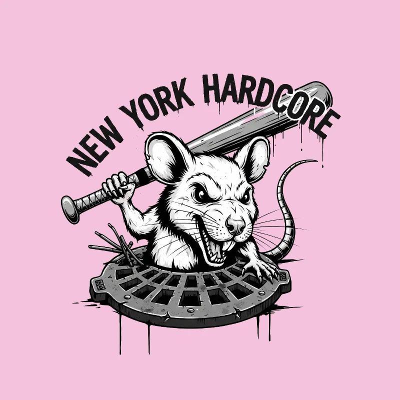 Rat hardcore de New York avec une batte de baseball