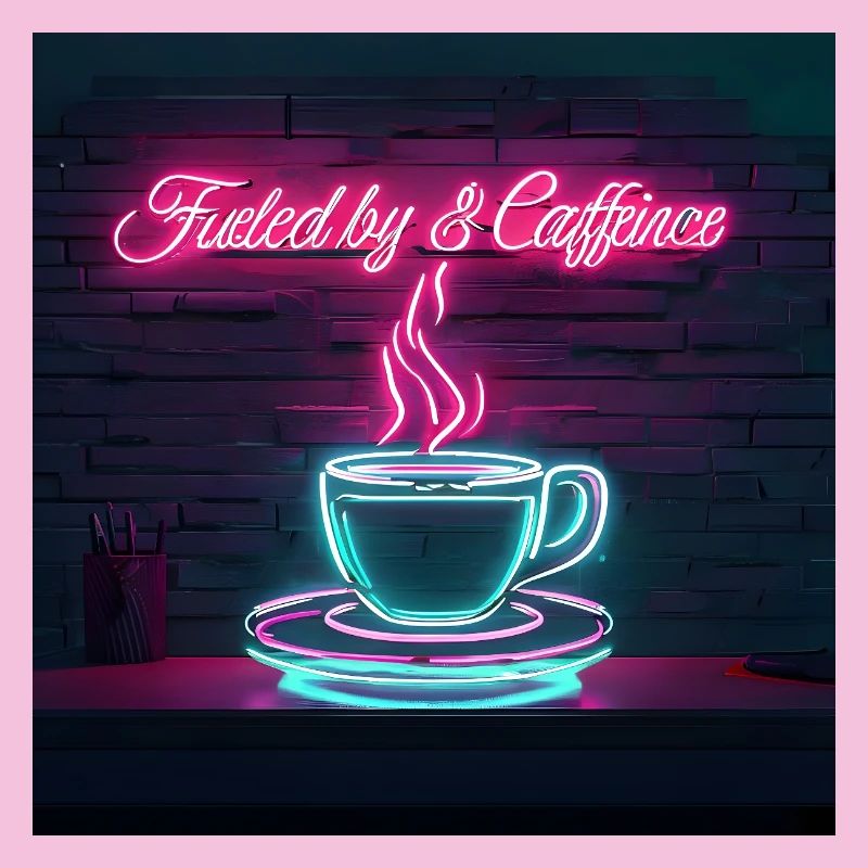 Neon Kaffeegenuss Zitate Design