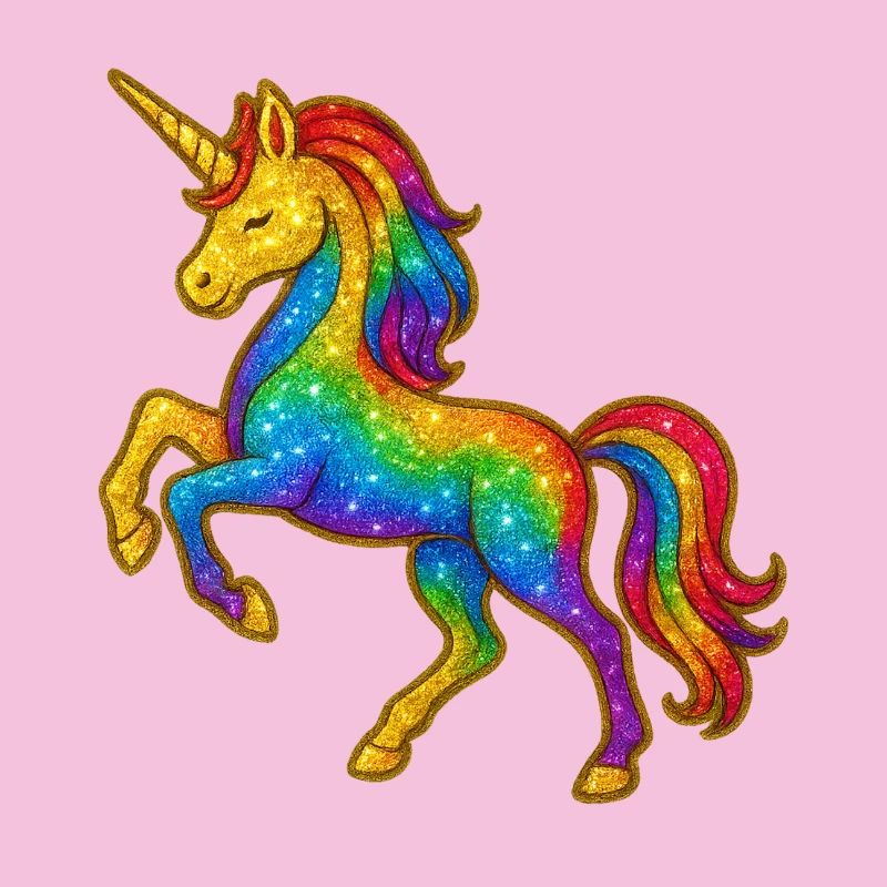 Glitzernder Regenbogen-Einhorn
