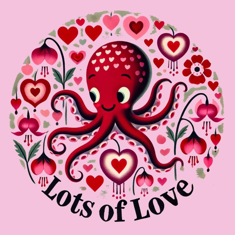 Octopus Heart Love Pattern