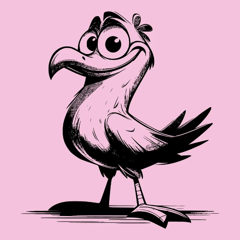 Comedy bird laugh guarantee with beak
