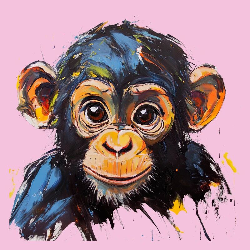 Conception d’art expressive de portrait de bébé singe