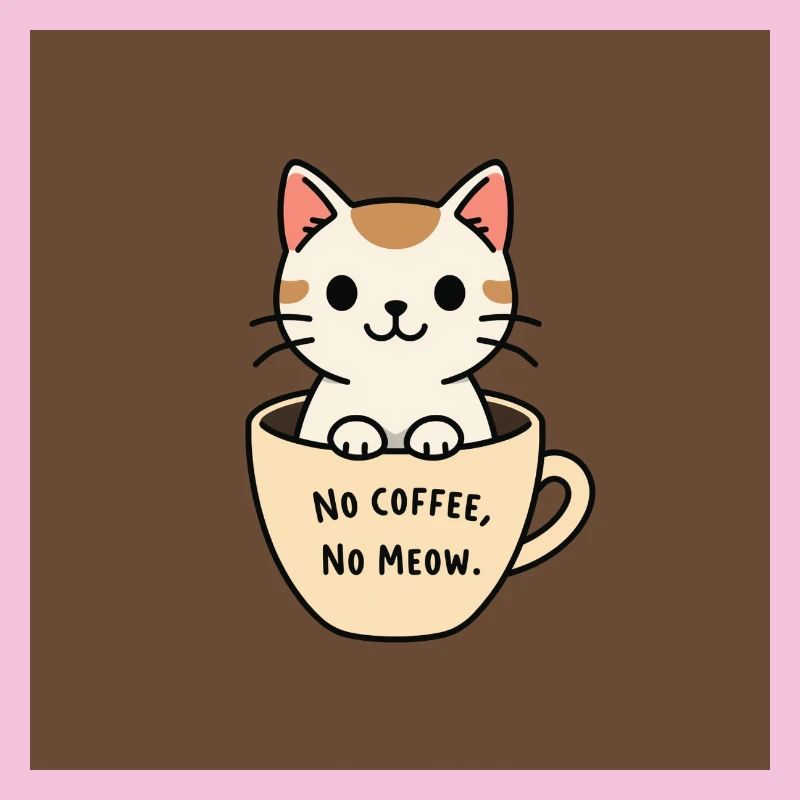 Katzenkaffee Spruch Design