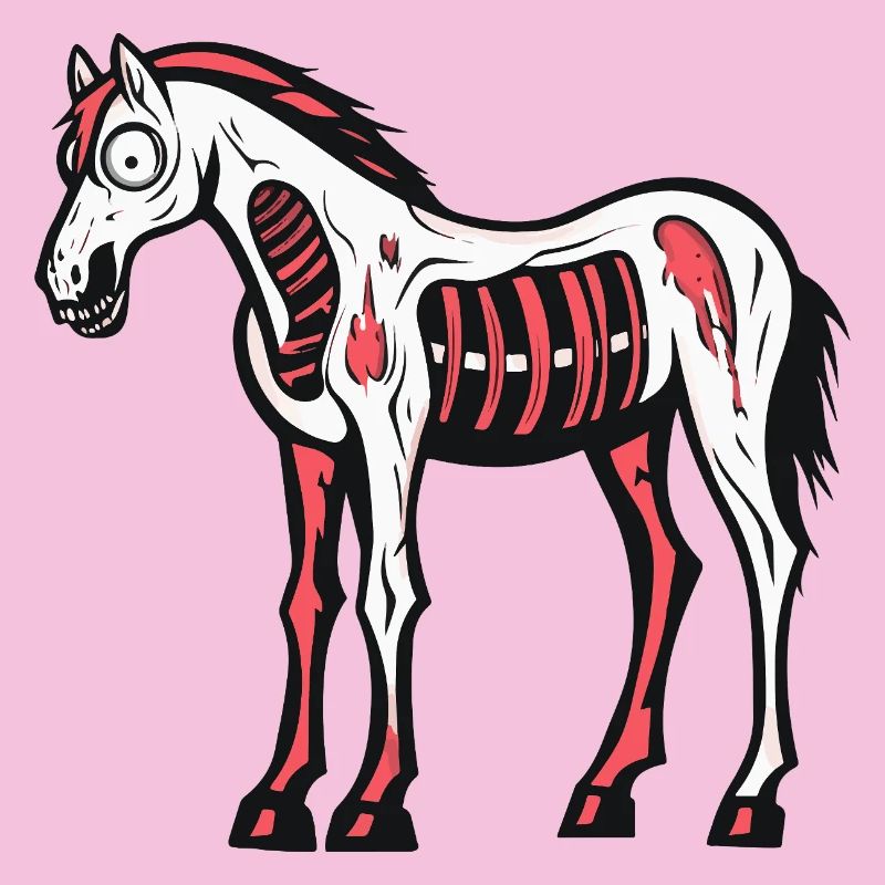 Pferd Halloween Comic Lustig
