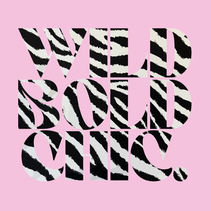 Wild Bold Chic Zebra Typography