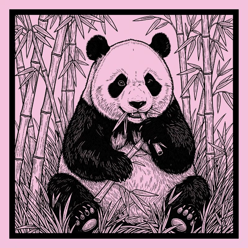 Panda dans la forêt de bambous