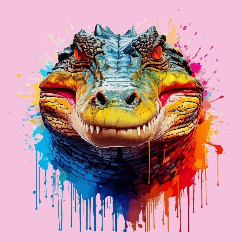 Bunter Krokodil Kopf Splash