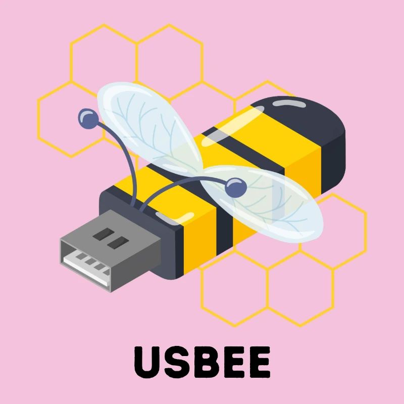 USBEE - Jeu de mots mignon sur l’abeille USB