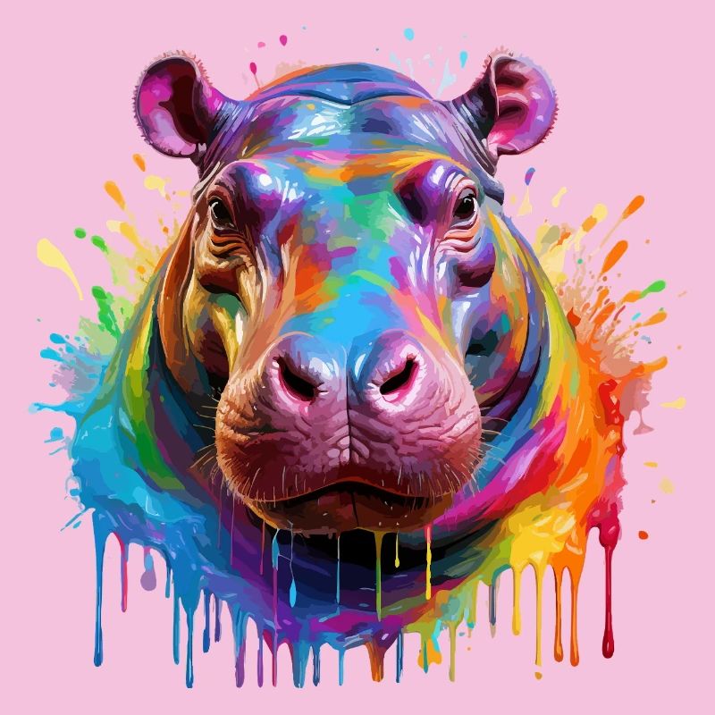 Colorful Hippo Color Explosion