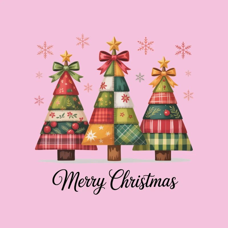 Patchwork-Christbaum-Trio