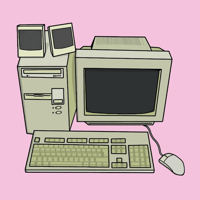 Retro Computer Desk Einrichtung