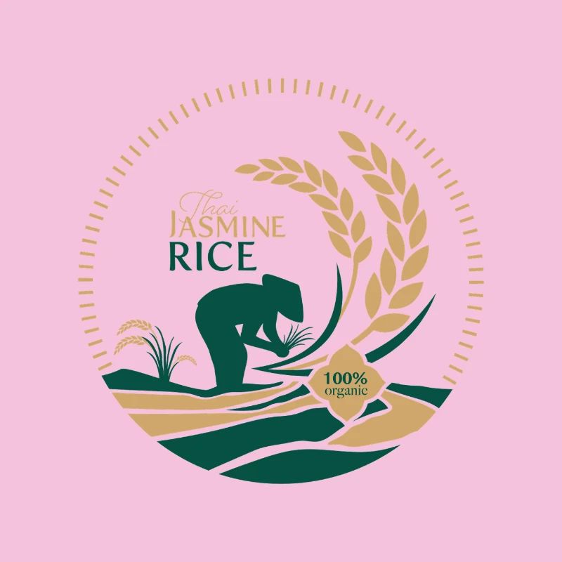 Logo du riz au jasmin thaïlandais Bio