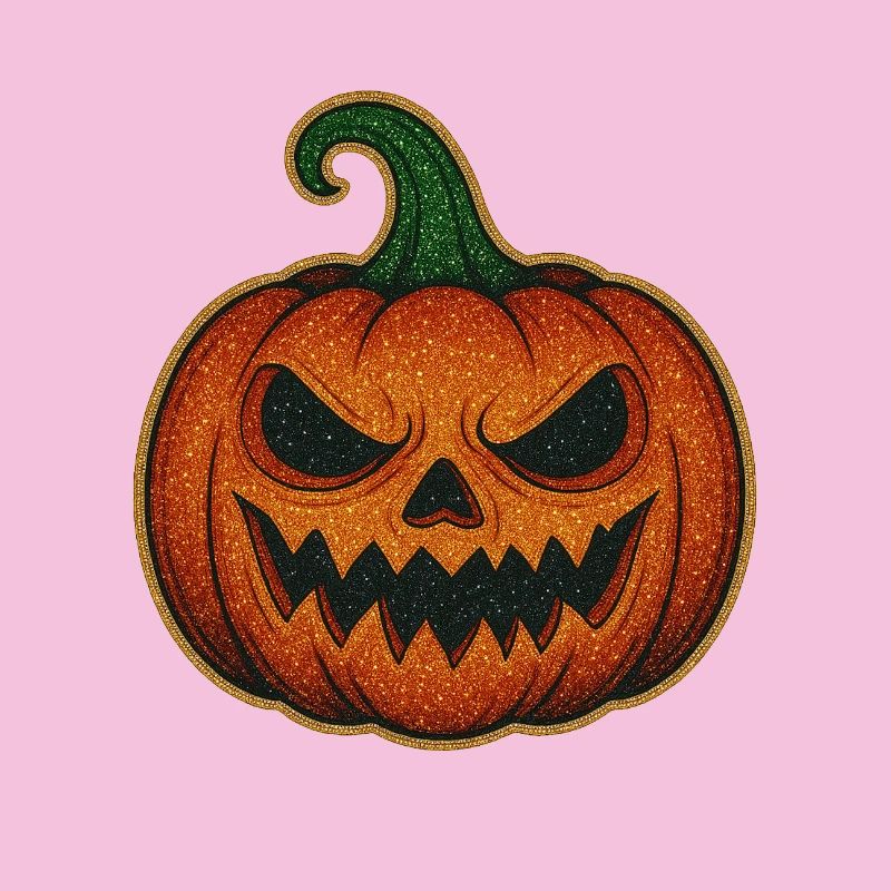 Glittering Spooky Pumpkin